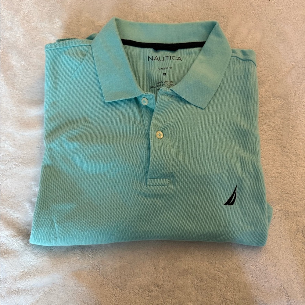 Nautica Men's Aqua Polo Shirt XL